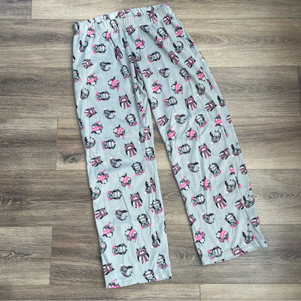 Flirtitude Grey Owl Pajama Pants Large